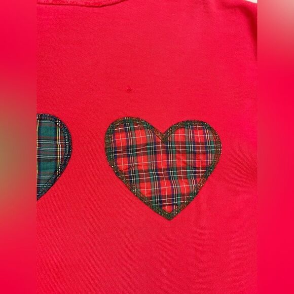 VINTAGE Heart Logo Sweatshirt Women Small Red Distressed 90s - Picture 4 of 15